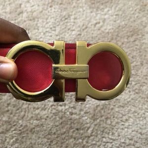 Red ferragamo belt